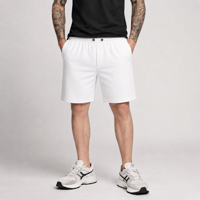 Men White Sold Shorts