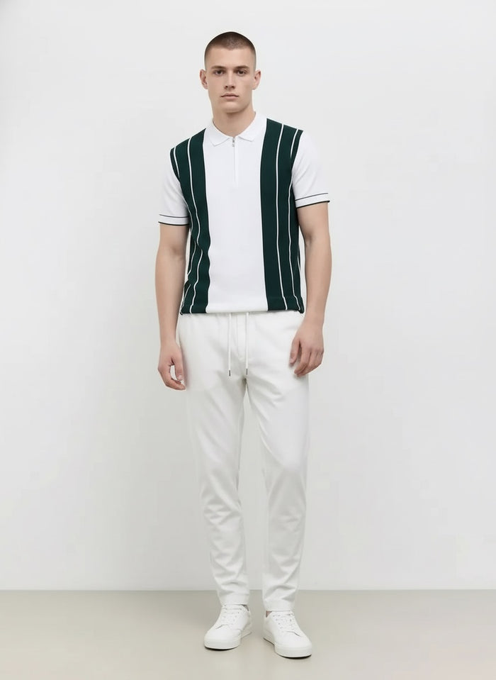 Men White Solid Regular Fit Track Pants