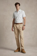 Men White Striped Casual Shirt