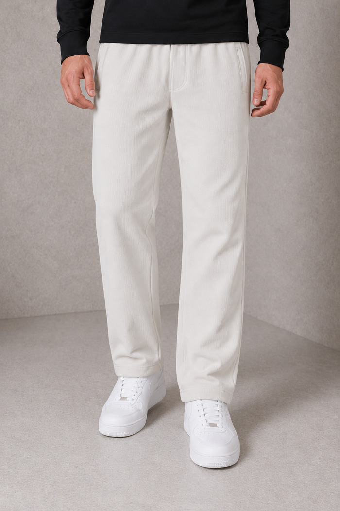 Men’s Arctic Wolf Seersucker Knitted Lower – Regular Fit Casual Track Pants