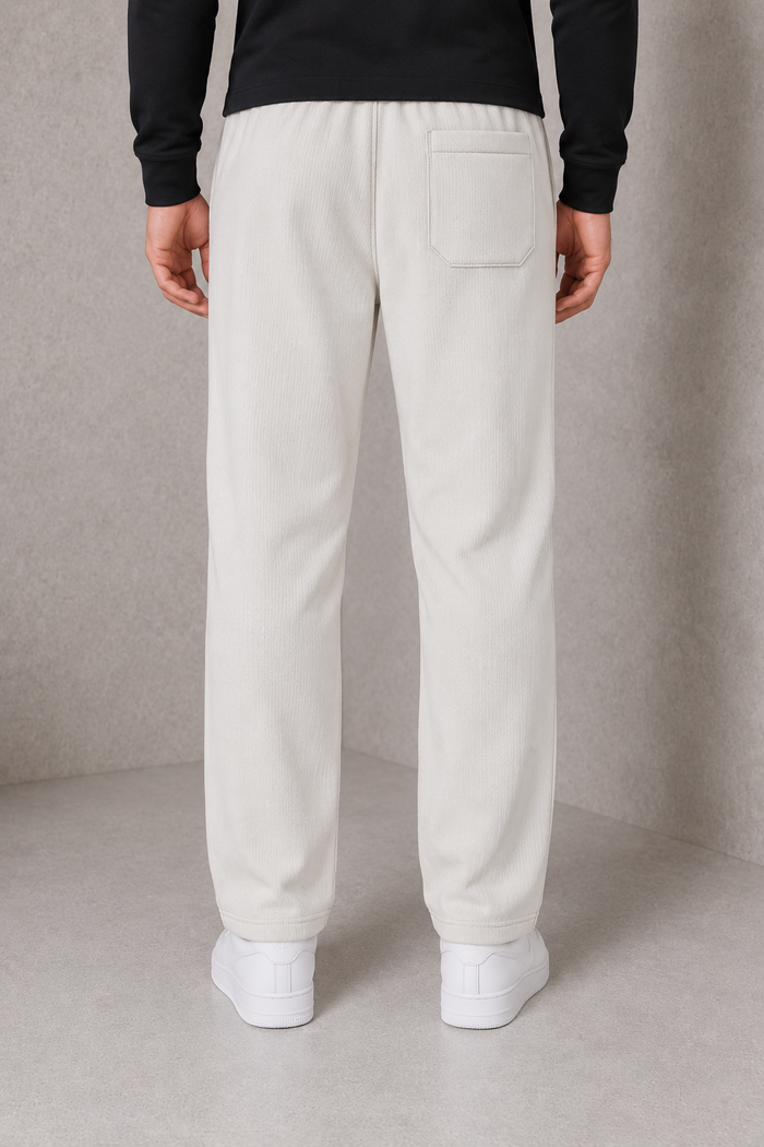 Men’s Arctic Wolf Seersucker Knitted Lower – Regular Fit Casual Track Pants