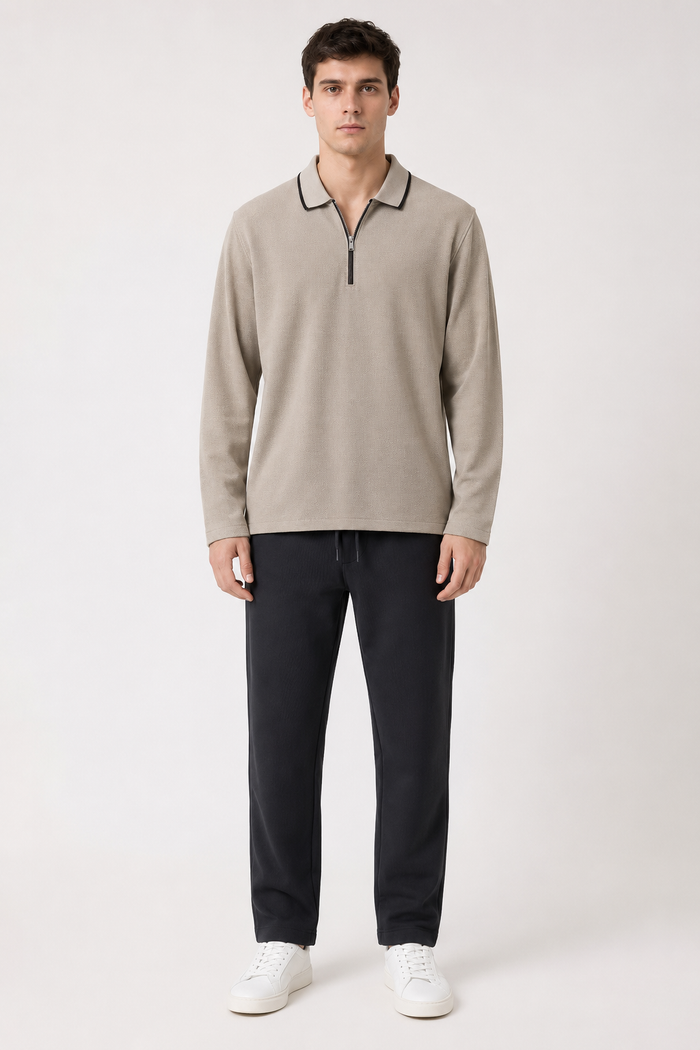Men’s Black  Brushed Seer Sucker Winter Lower – Regular Fit Knitted