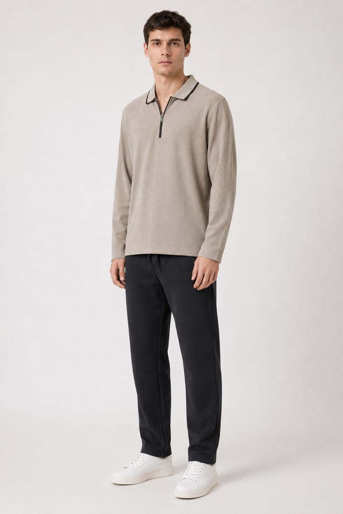 Men’s Black  Brushed Seer Sucker Winter Lower – Regular Fit Knitted