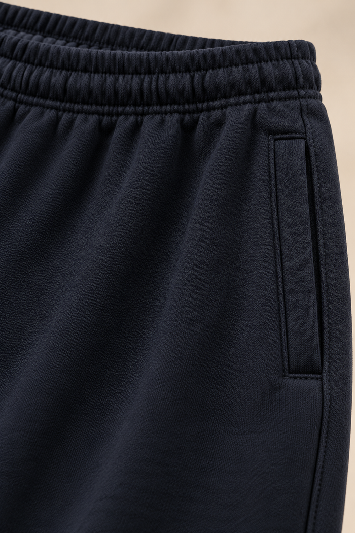 Men’s Black Cotton Brushed Fleece Lower – Regular Fit Winter Track Pants