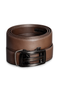 Men's Black Leather Belt with Glossy Black Buckle | Premium Formal & Casual Belt for Men