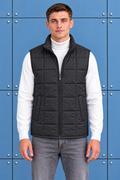 Men’s Black Lightweight Reversible Woven Puffer Gilet – Regular Fit Sleeveless Jacket