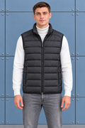 Men’s Black Ultra-Light Puffer Gilet – Woven Regular Fit Sleeveless Winter Jacket