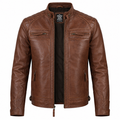 Men’s Brown Leather Biker Jacket