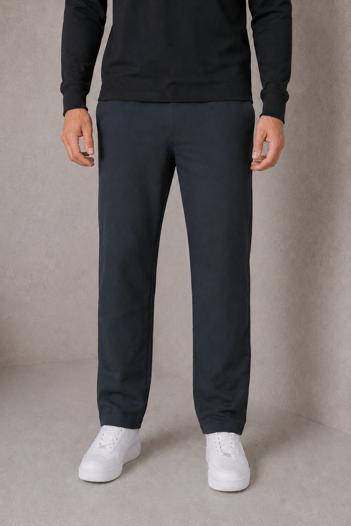 Men’s Coal French Terry Lycra Pre-Winter Knitted Lower – Regular Fit Stretch