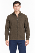 Men’s Coco Melange Cotton Blend Full-Zip Sweatshirt – Regular Fit