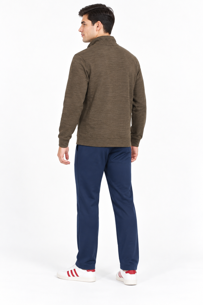 Men’s Coco Melange Cotton Blend Full-Zip Sweatshirt – Regular Fit