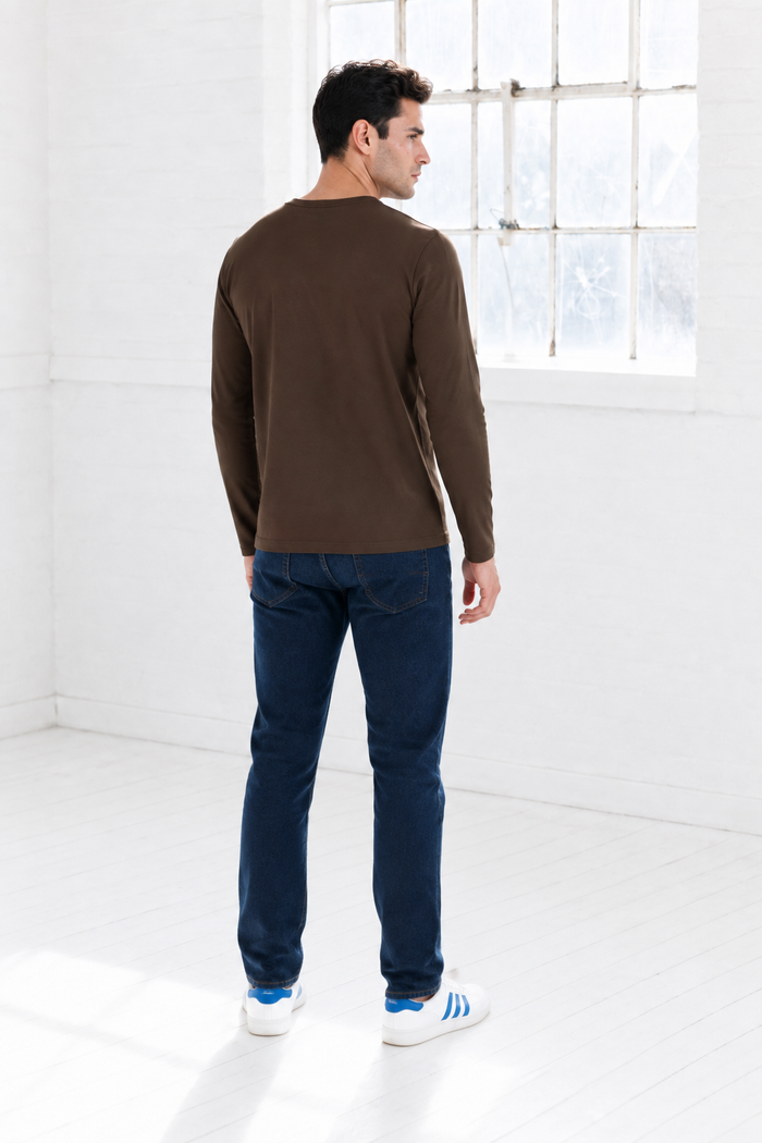 Men’s Coffee Knit Interlock Full Sleeve Pre-Winter Sweatshirts