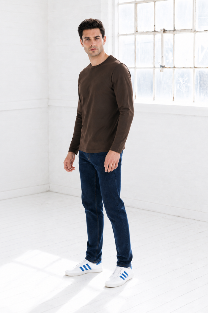 Men’s Coffee Knit Interlock Full Sleeve Pre-Winter Sweatshirts
