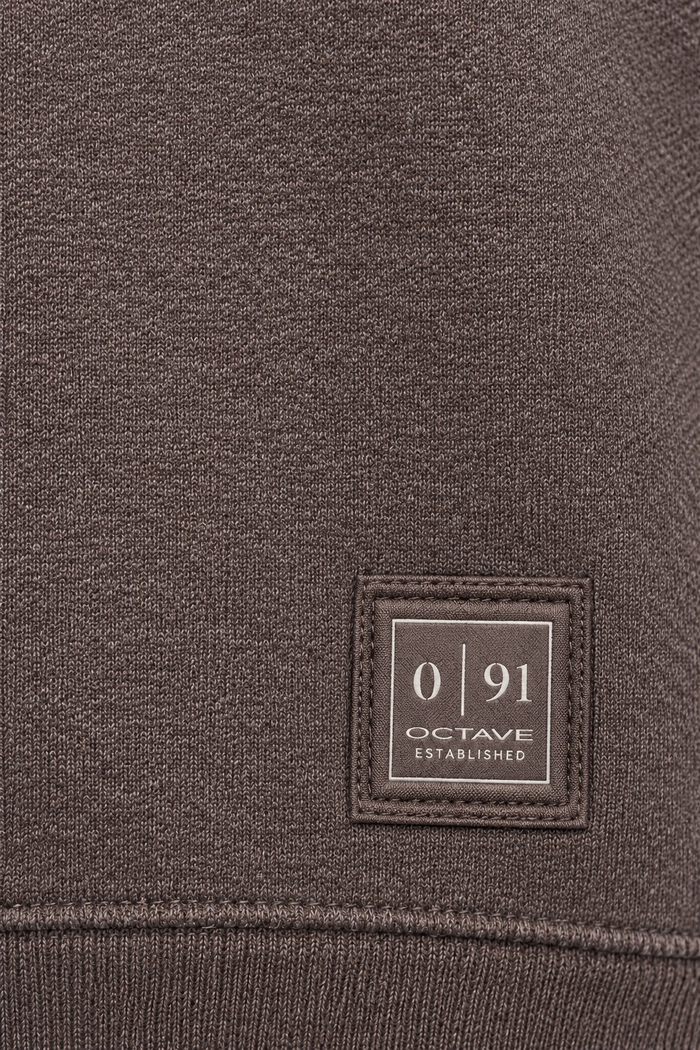 Men’s Coffee Melange Cotton Brushed Fleece Sweatshirt – Regular Fit