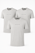 Men's Crew Neck T-Shirt Pack of 3 Onyx | Premium Cotton Blend Regular Fit Solid Tees