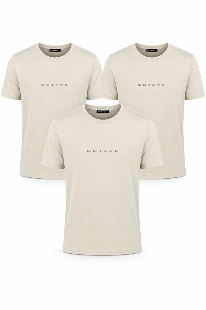 Men's Crew Neck T-Shirt Pack of 3 Pristine  | Premium Cotton Blend Regular Fit Solid Tees