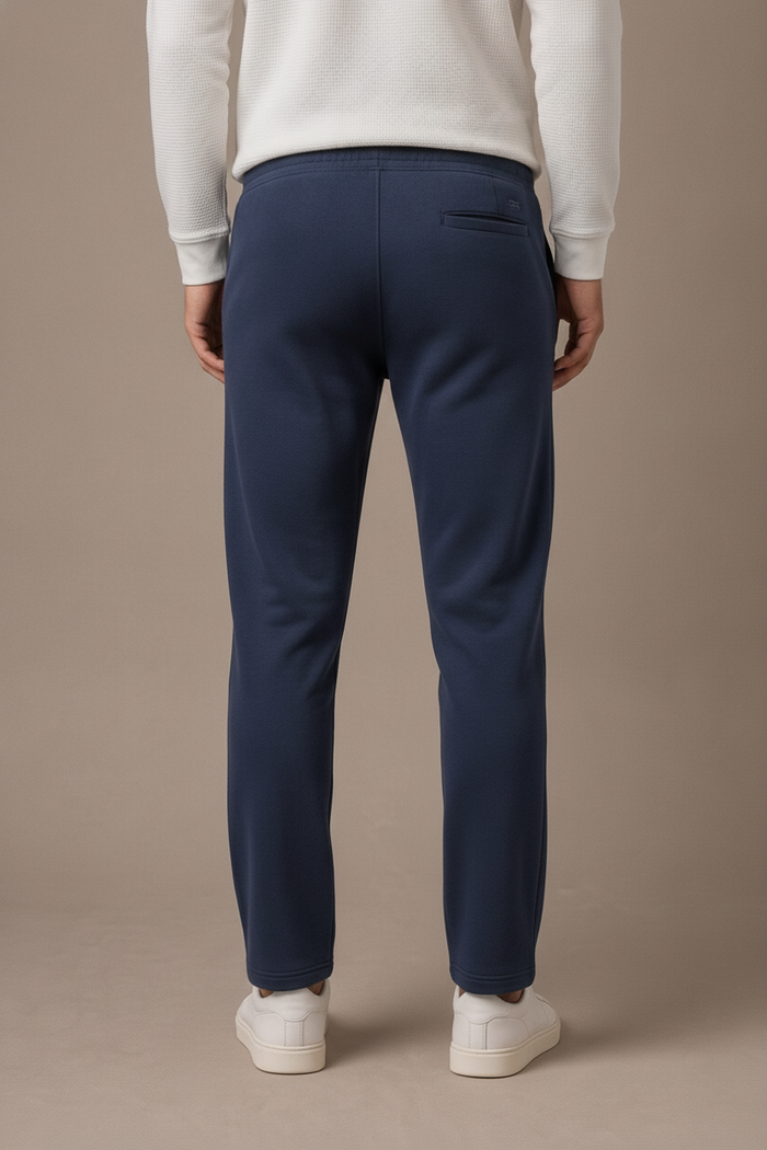 Men’s Dark Navy Brushed Cotton Fleece Lower with Drawstring
