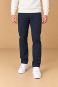 Men’s Dark Navy Seersucker Knitted Lower – Regular Fit Textured Casual Trousers