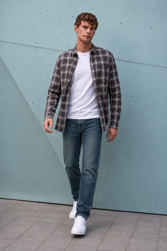 Men’s Darrk Olive Straight Fit Denim Jeans | Mid-Rise Stretchable Five-Pocket Casual Jeans