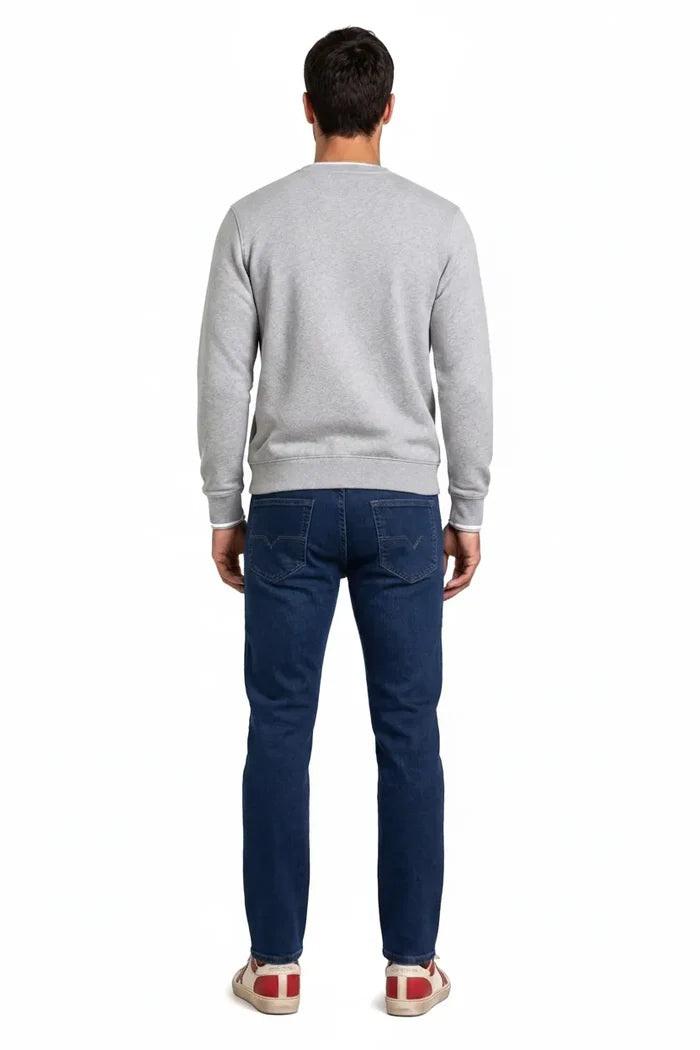 Men’s Deep Forest Denim Regular Fit Jeans | Mid-Rise Five-Pocket Washed Casual Jeans