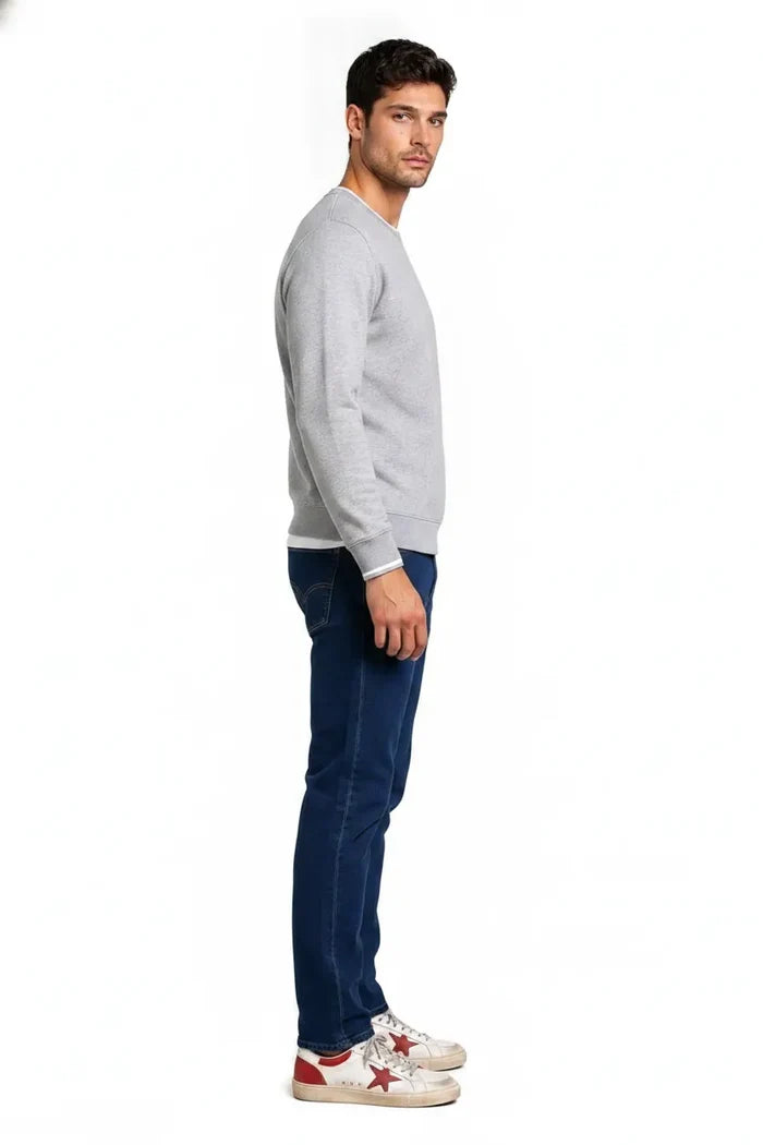 Men’s Deep Forest Denim Regular Fit Jeans | Mid-Rise Five-Pocket Washed Casual Jeans