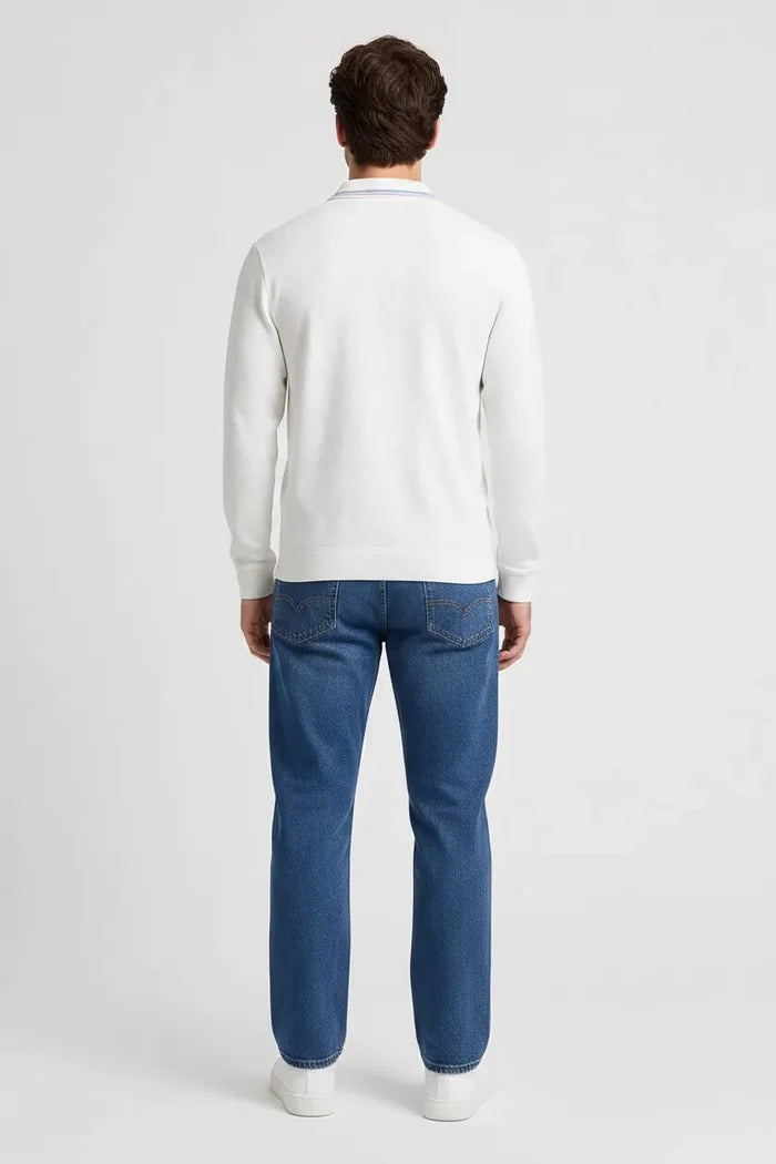 Men’s Deep Sky Straight Fit Denim Jeans | Mid-Rise Stretchable Five-Pocket Casual Jeans