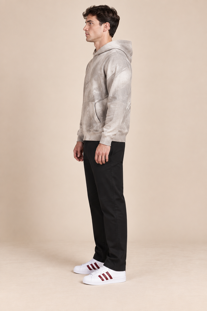 Men’s Dobby Black Straight Fit Trouser | Smart Casual & Everyday Wear