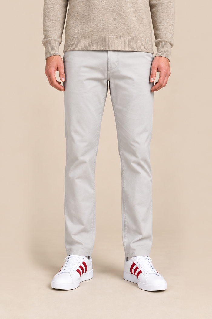 Men’s Dobby Light Grey Straight Fit Trouser | Smart Casual & Everyday Wear