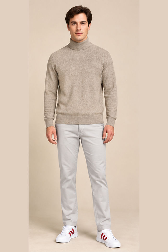 Men’s Dobby Light Grey Straight Fit Trouser | Smart Casual & Everyday Wear