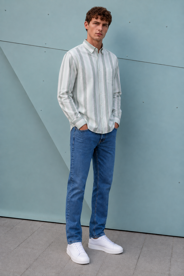 Men’s Fern Oxford Full Sleeve Shirt – Regular Fit