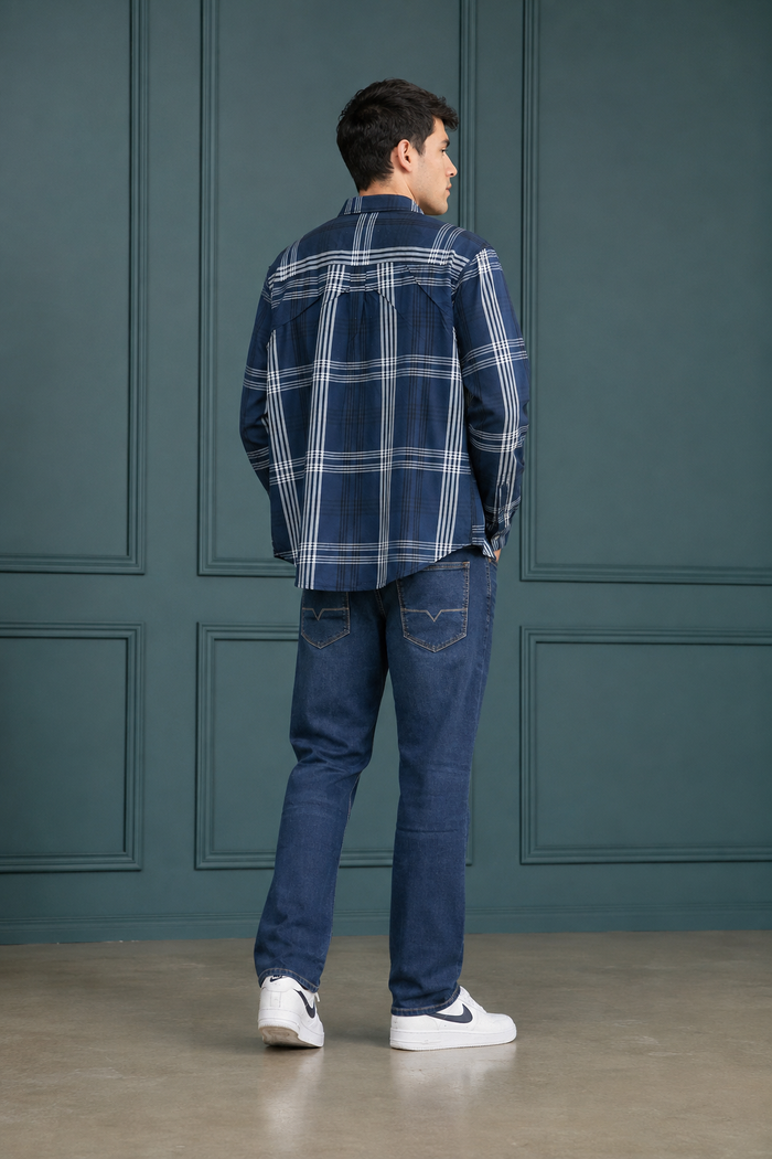 Men’s Graphite Straight Fit Denim Jeans | Mid-Rise Stretchable Five-Pocket Casual Jeans