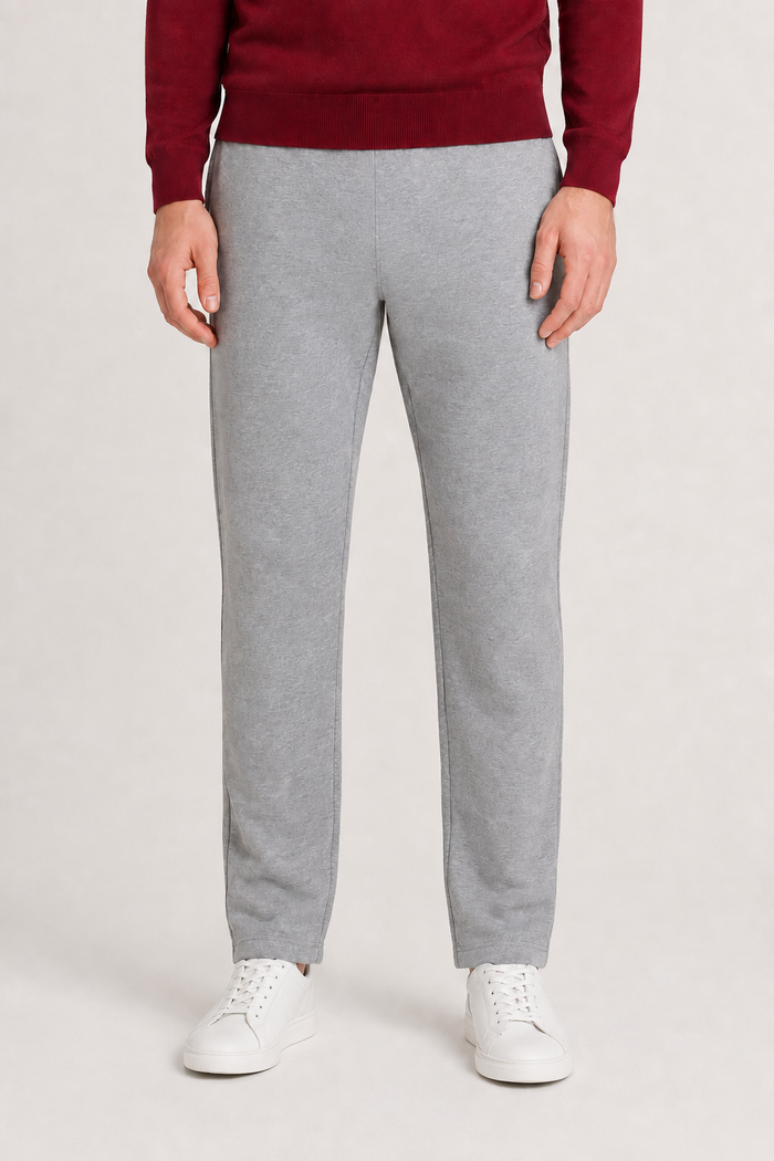 Men’s Grey Melange Blended Cotton Winter Lower – Regular Fit Knitted