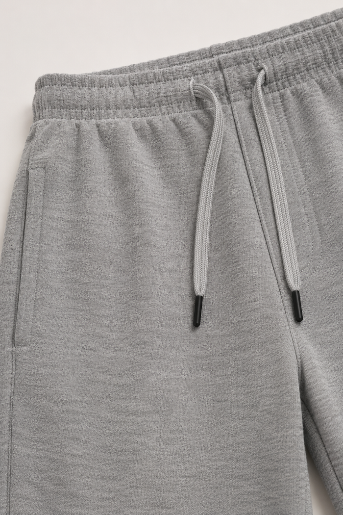 Men’s Grey Melange Blended Cotton Winter Lower – Regular Fit Knitted