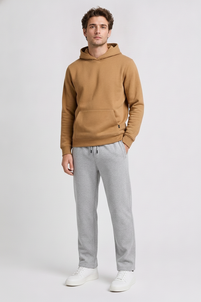 Men’s Grey Melange Premium German Velvet  Lower with Drawstring