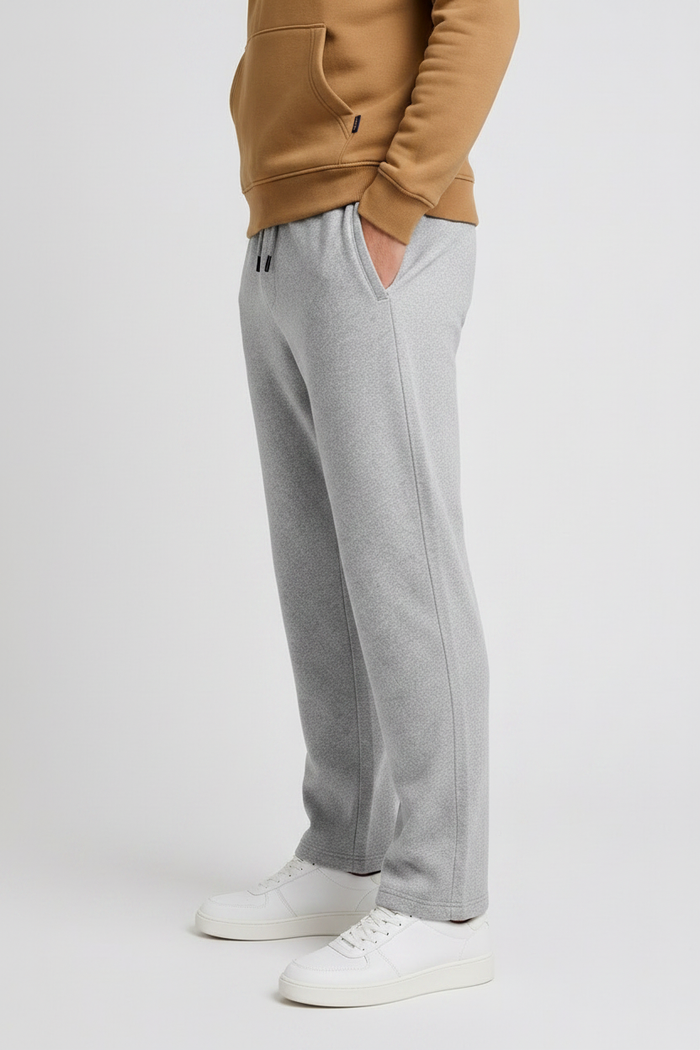 Men’s Grey Melange Premium German Velvet  Lower with Drawstring