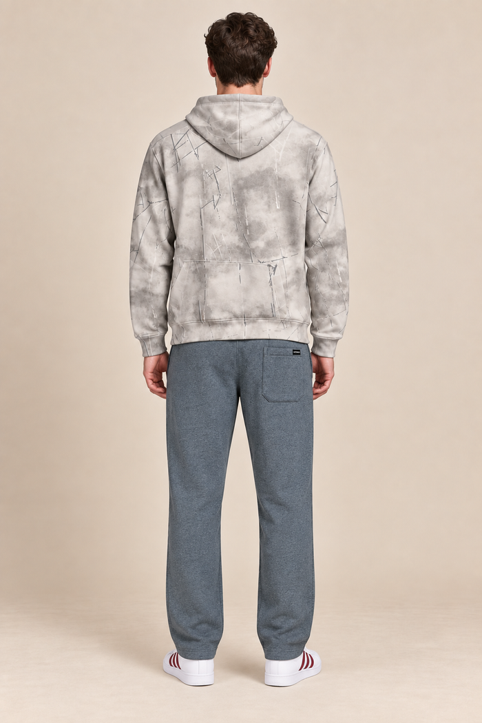 Men’s Heather Grey Cotton Fleece Lower with Drawstring