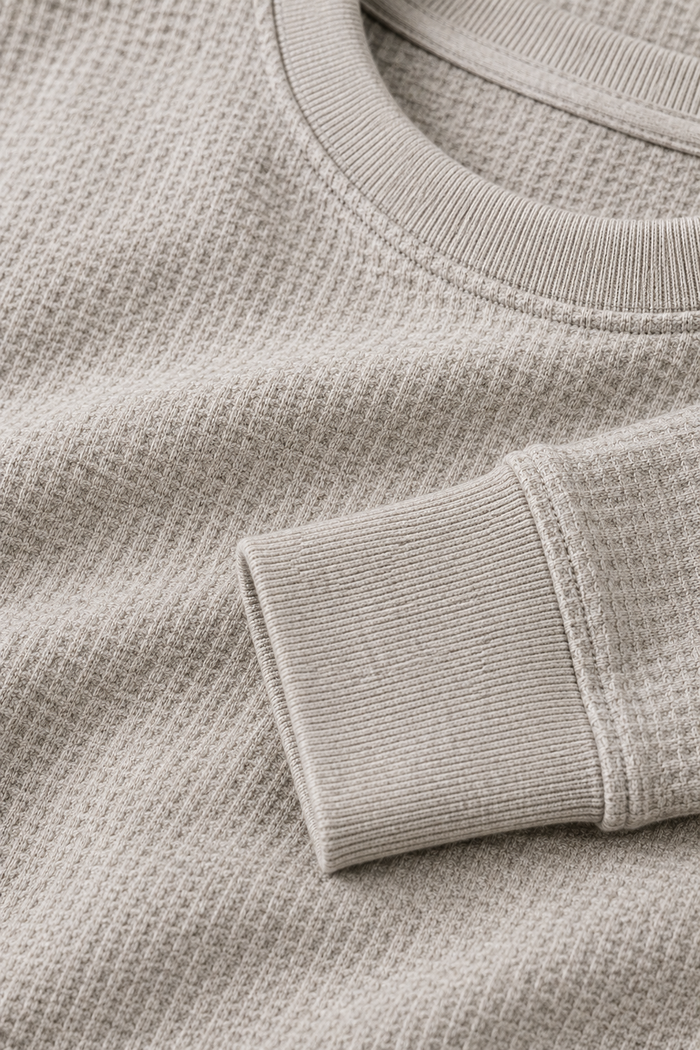Men’s Linen Melange Brushed Seersucker Fleece Full Sleeve Winter Sweatshirt
