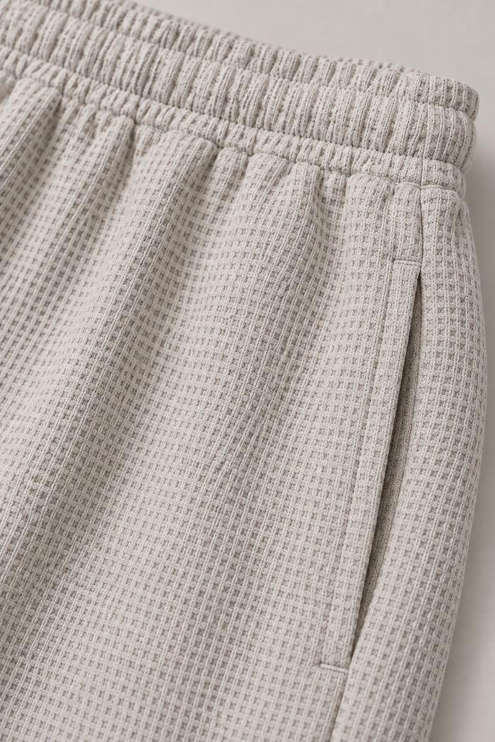Men’s Linen Melange Seersucker Knitted Lower – Regular Fit Textured Casual Trousers