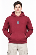 Men’s Merlot Cotton Brushed Fleece Hooded Sweatshirt – Regular Fit