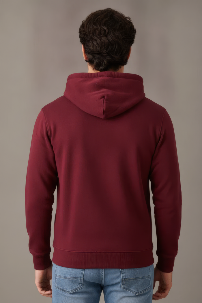 Men’s Merlot Melange Hooded Sweatshirt – Premium Blended German Velvet