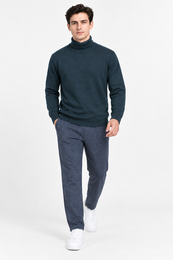 Men’s Midnight Cotton Brushed Fleece Lower – Regular Fit Winter Track Pants
