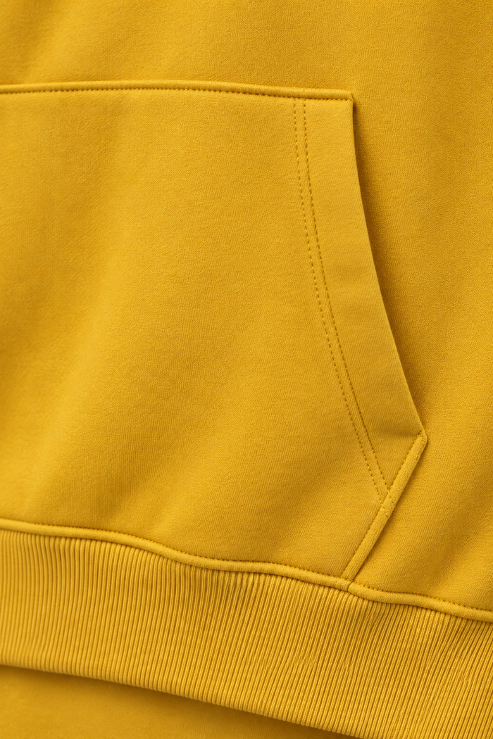 Men’s Mustard Cotton Brushed Fleece Hooded Sweatshirt – Regular Fit
