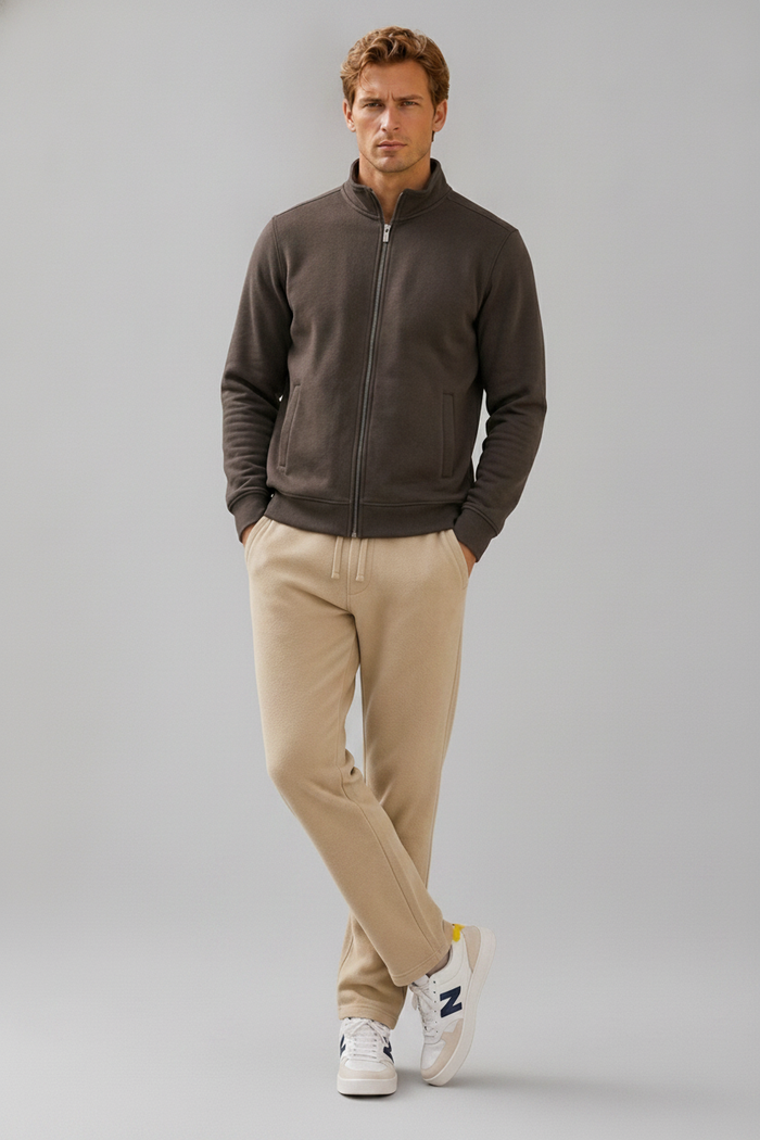 Men’s Natural Melange Premium German Velvet  Lower with Drawstring