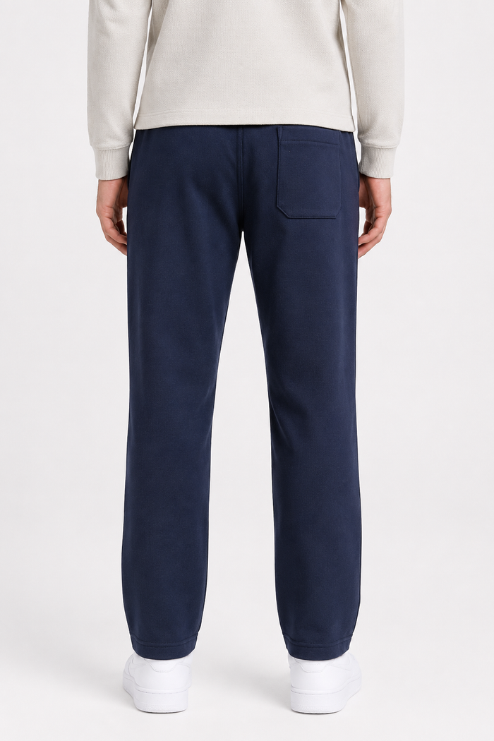 Men’s Navy Brushed Seer Sucker Winter Lower – Regular Fit Knitted