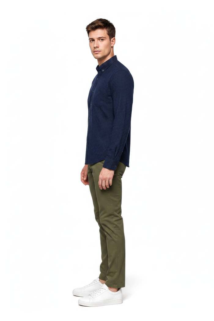 Men’s Navy Twill Cotton Full-Sleeve Shirt