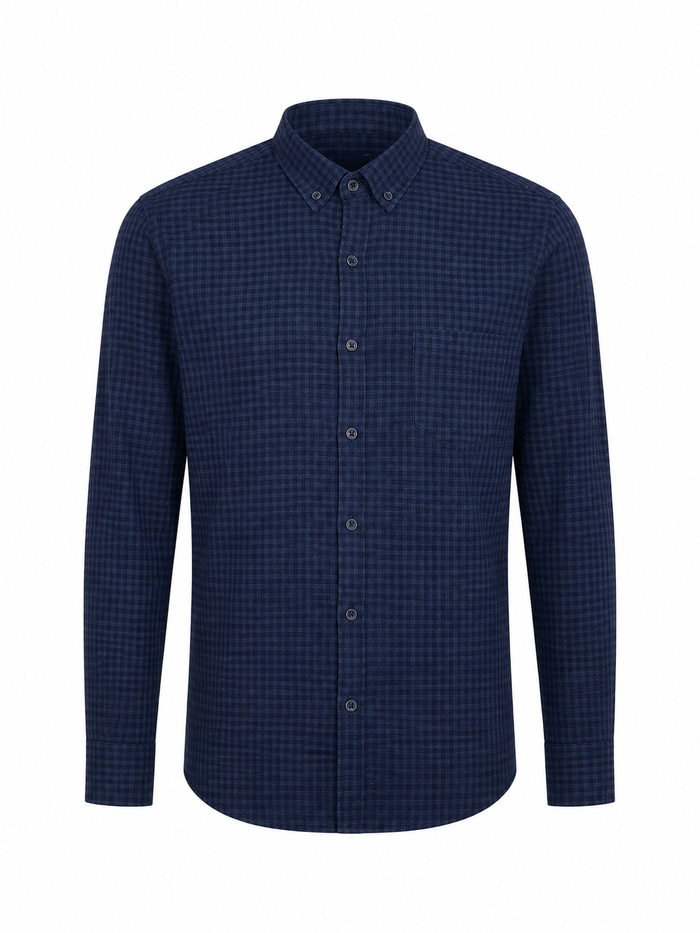 Men’s Navy Twill Cotton Full-Sleeve Shirt