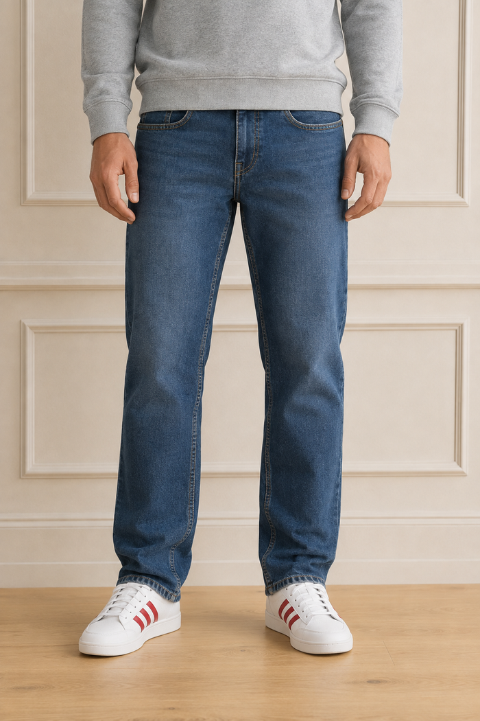 Men’s Olive Tint Denim Regular Fit Jeans | Mid-Rise Five-Pocket Washed Casual Jeans