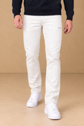 Men’s Poplin Lower in White Colour – Regular Fit Woven Casual Pants