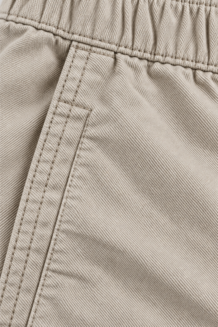 Men’s Poplin Lycra Cargo Lower in Sand – Regular Fit Woven Cargo Pants