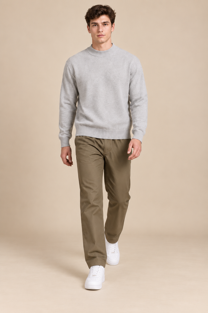 Men’s Poplin Lycra Lower in Duck Colour – Regular Fit Woven Casual Pants